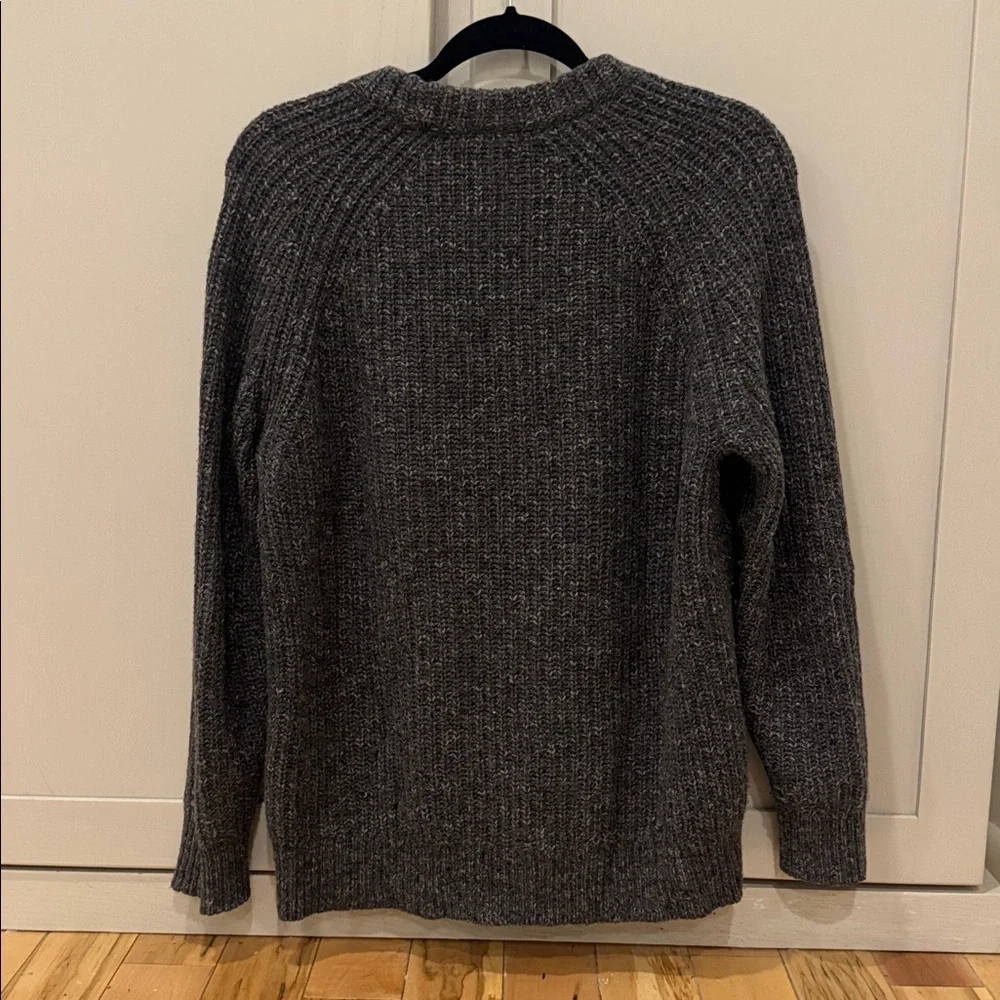 Jenni Kayne Oversized Cashmere Fisherman Sweater Charcoal Grey Size Medium - Picture 7 of 9